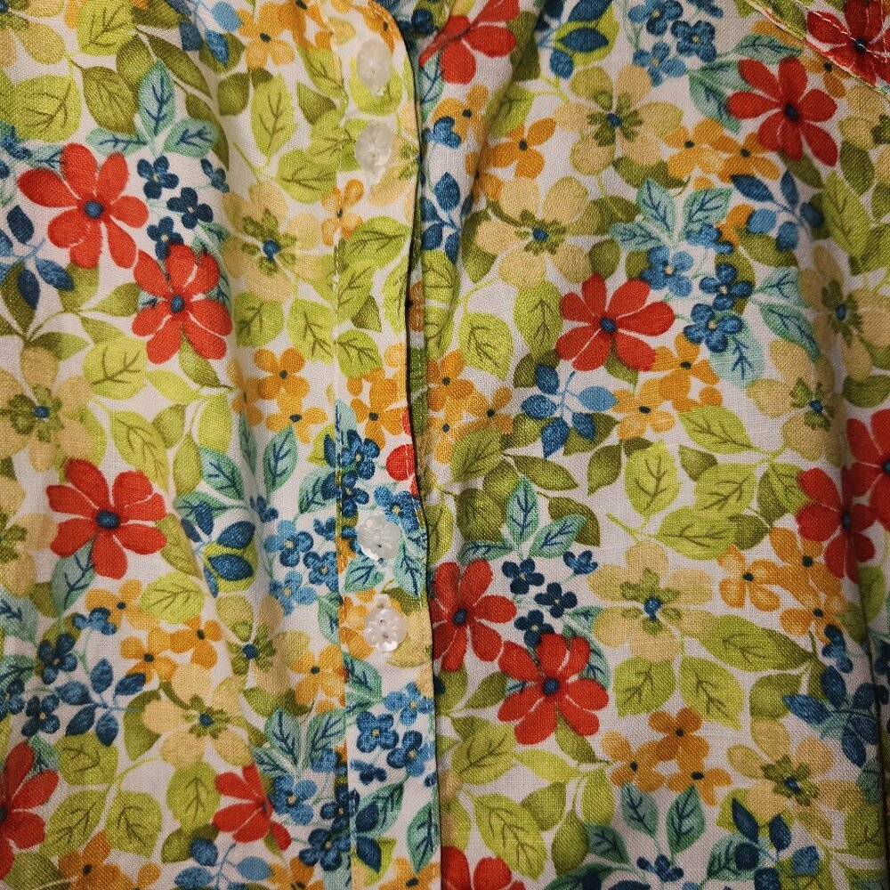 Liz Claiborne Floral Linen Shirt 3X - Picture 5 of 14